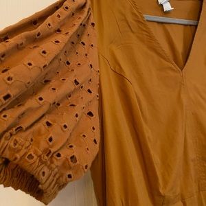 Ava & Viv Copper dress puffy sleeves and pockets